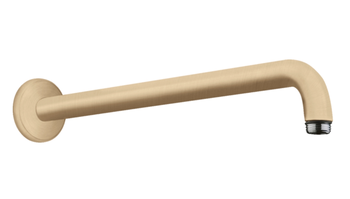 Настенный держатель для верхнего душа HANSGROHE 27413140 380 мм, цвет Шлифованная бронза