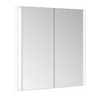 Зеркальный шкаф с подсветкой и подогревом для встраиваемого монтажа KEUCO Somaris 14512 512101 115 мм х 800 мм х 710 мм, с 2 поворотными дверцами, цвет корпуса Белый матовый