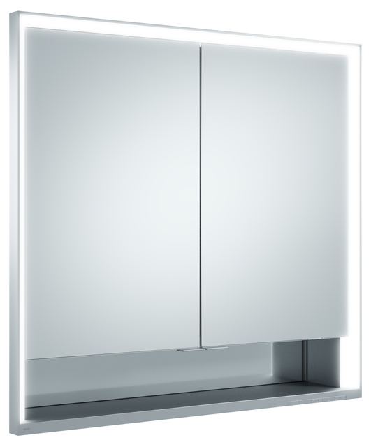 Зеркальный шкаф с подсветкой для встраиваемого монтажа KEUCO Royal Lumos 14317 171301 165х700х735 мм, 2 дверцы, цвет Алюминий серебристый анодированный