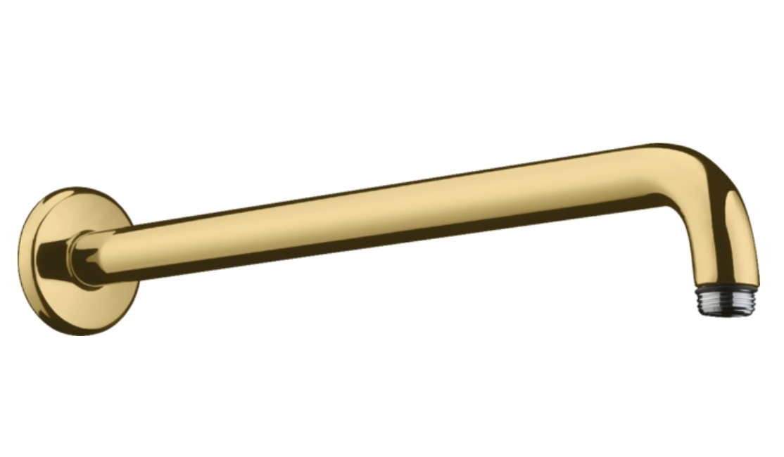 Настенный держатель для верхнего душа HANSGROHE 27413990 380 мм, цвет Полированное золото