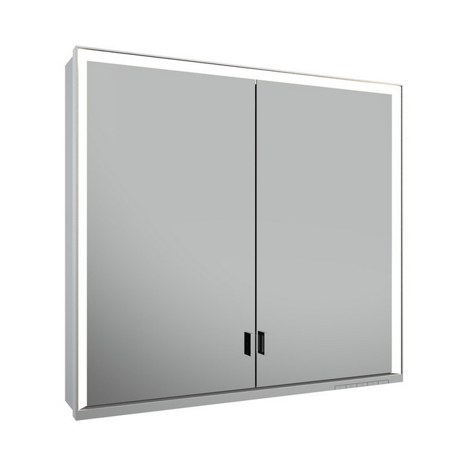 Зеркальный шкаф с подсветкой для настенного монтажа KEUCO Royal Lumos 14302 172303 165х800х735 мм, Dali-управляемый, цвет Алюминий серебристый анодированный/Белый