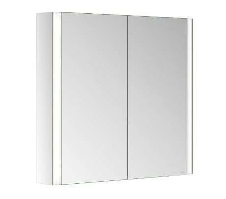 Зеркальный шкаф с подсветкой и подогревом для настенного монтажа KEUCO Somaris 14502 002101 127 мм х 800 мм х 710 мм, с 2 поворотными дверцами, цвет корпуса Зеркальный