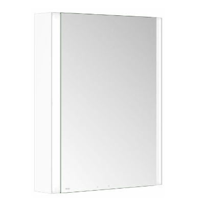 Правый зеркальный шкаф с подсветкой и подогревом для настенного монтажа KEUCO Somaris 14501 511101 127 мм х 600 мм х 710 мм, с 1 поворотной дверцей, цвет корпуса Белый матовый