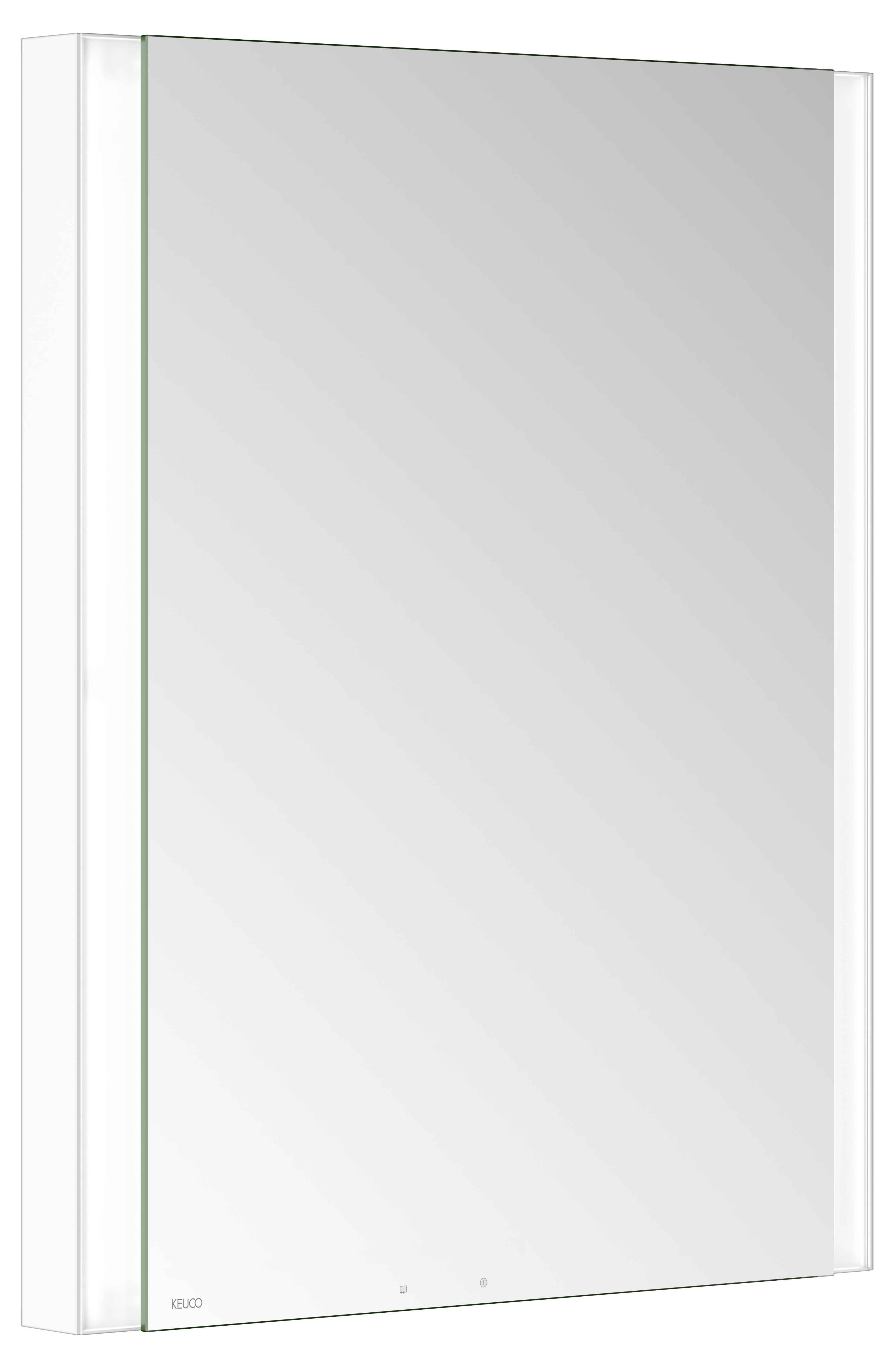 Левый зеркальный шкаф с подсветкой и подогревом для встраиваемого монтажа KEUCO Somaris 14511 511201 115 мм х 600 мм х 710 мм, с 1 поворотной дверцей, цвет корпуса Белый матовый