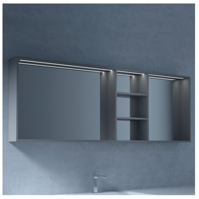 Полка для ванной комнаты BMT BLUES 4.0  901 537 DFB 01  350х572х110 мм цвет Metallic Titanium