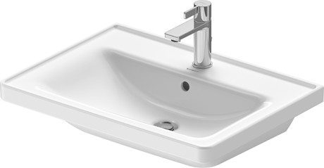 Раковина встраиваемая Duravit D-Neo 2367650000 650 мм х 480 мм, с переливом, с отверстием под смеситель, белая