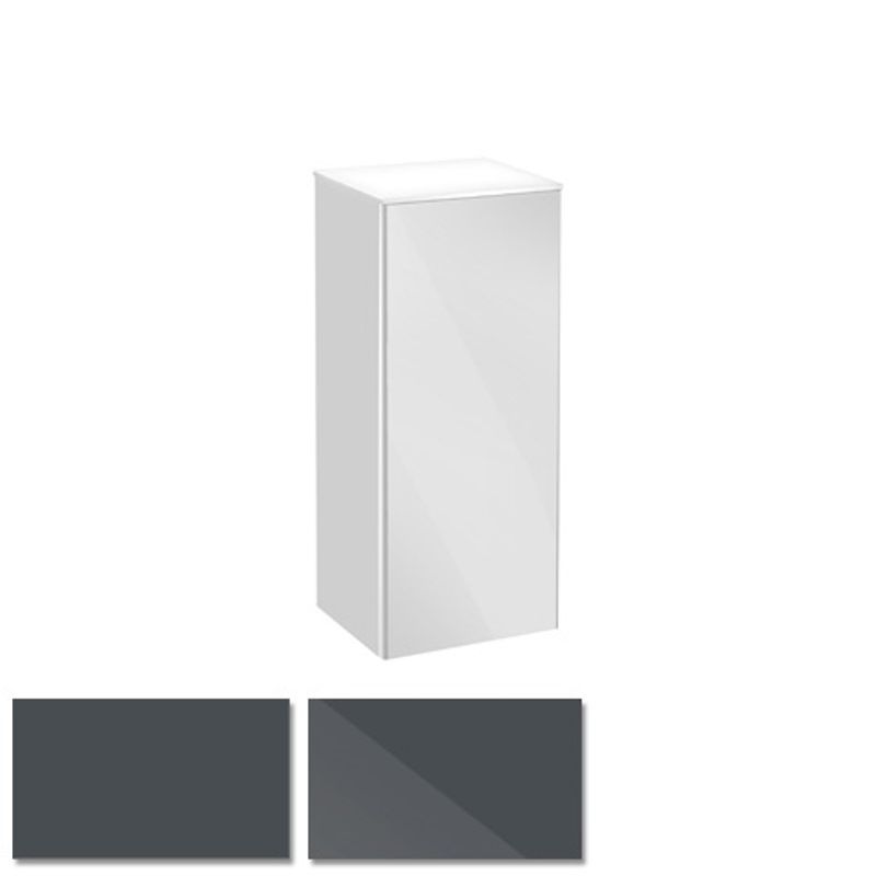 Средний шкаф Keuco Royal Reflex 34020 110001 350x845x335 мм 1 дверь петли слева корпус матовый лак фасад стекло антрацит