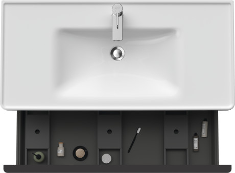 Тумба подвесная под раковину DURAVIT D-Neo DE425602121 984 мм х 452 мм, с одним выдвижным ящиком, орех тёмный