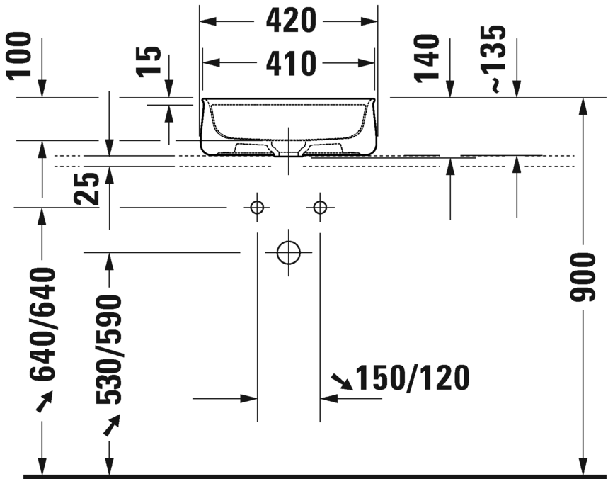 Раковина накладная DURAVIT ZENCHA 2374423271 420 мм х 420 мм, без перелива, с площадкой и отверстием под смеситель, белый шелковисто-матовый