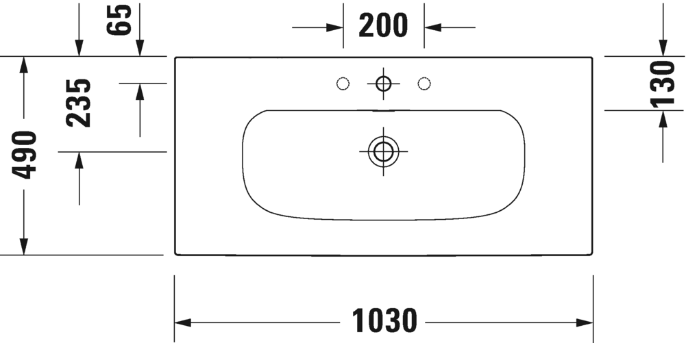 Раковина подвесная Duravit Viu 2344100000 103х49см