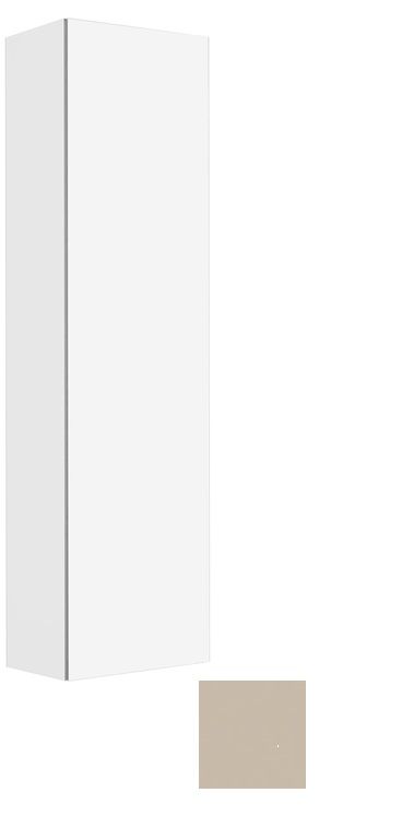 Высокий шкаф-пенал петли справа Keuco Plan 32930180002 300 мм х 480 мм х 1750 мм, цвет ламинированный матовый кашемир/фасад стекло кашемир глянцевый