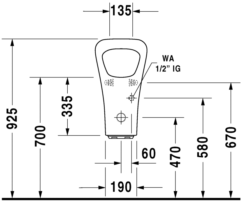 Писсуар подвесной электронный Duravit DuraStyle 2804310000 с питанием от батареек, без "мушки", с креплением, белый 