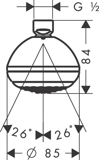 Верхний душ Hansgrohe Crometta 85 1jet Green 28423000 цвет Хром