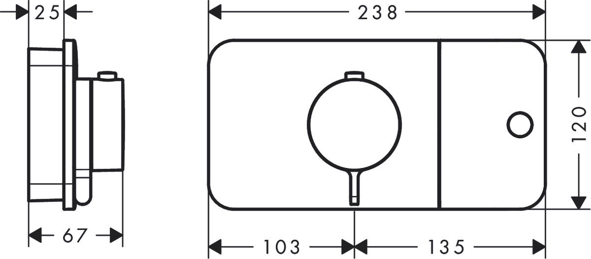 Термостат AXOR Shower One 45711670 на 1 потребитель, чёрный матовый