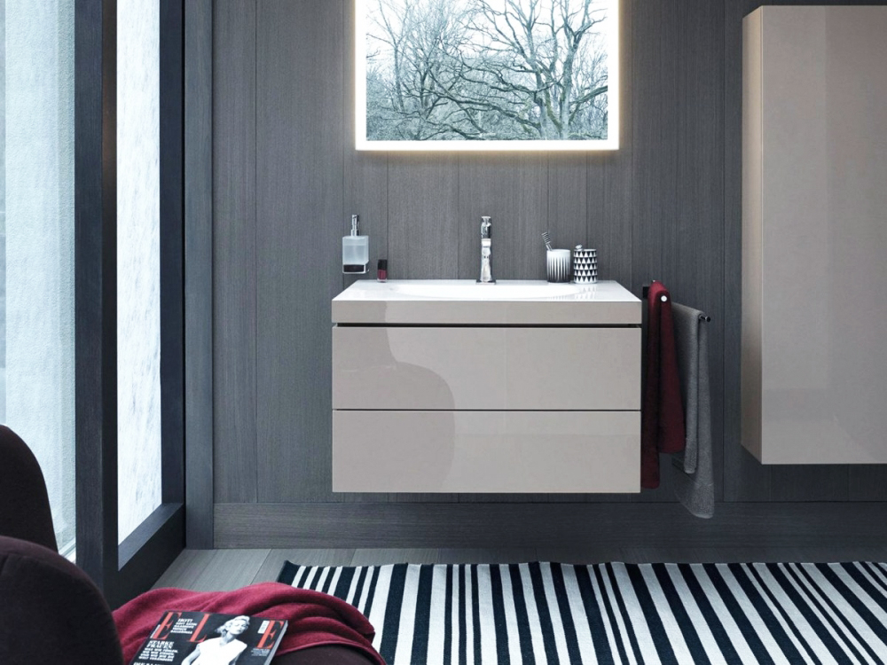 Тумба подвесная с раковиной Duravit L-Cube LC6927O2222 белый глянцевый