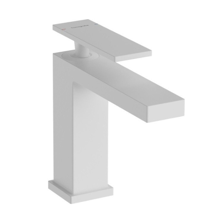 Однорычажный смеситель для раковины Hansgrohe Tecturis E 73010700 со сливным набором, цвет Белый матовый