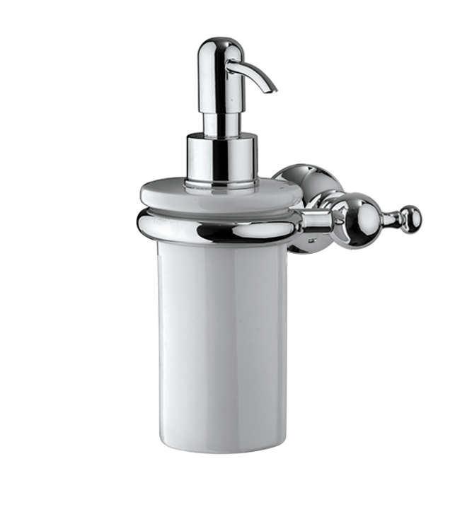Держатель для дозатора из латуни подвесной BOSSINI CLASSIC V50309.030 с керамическим дозатором, цвет Хром/Белый