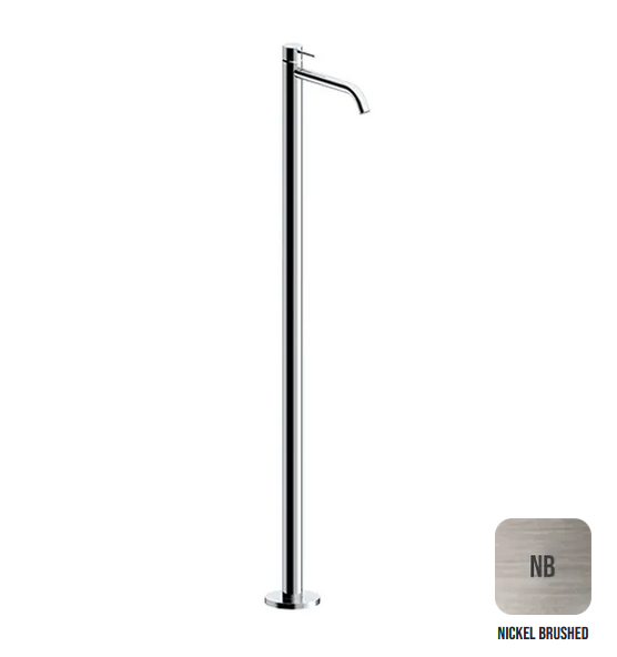 Однорычажный напольный смеситель для раковины ALMAR WASH BASIN E214007.NB излив 222 мм, цвет Nickel Brushed