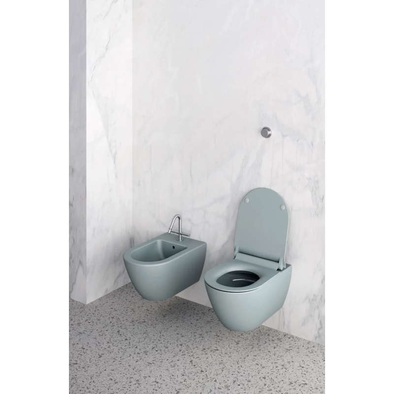 Унитаз подвесной безободковый GSI PURA 8815FR515 550 мм х 360 мм, с Swirlflush, с крепежом, цвет Ghiaccio Matte (старый артикул 881515/ 8815FR215)