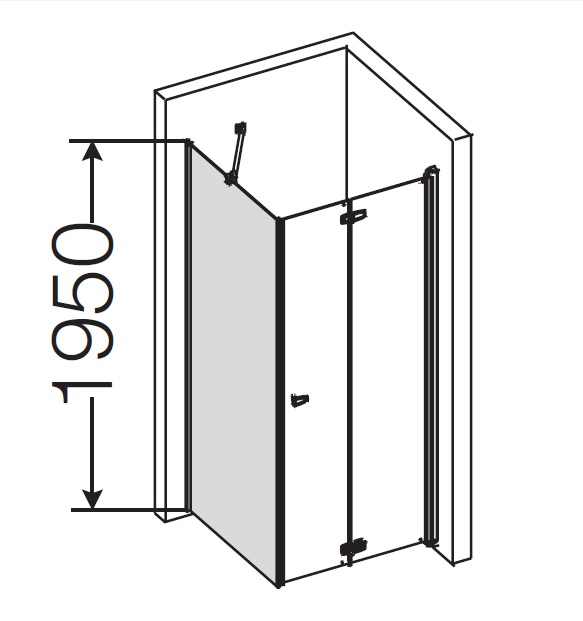 АКЦИЯ Боковая стенка для прямоугольной кабины Provex Combi free 1004 CW 05 GL 900 мм х 1950 мм, блестящий алюминий/стекло прозрачное