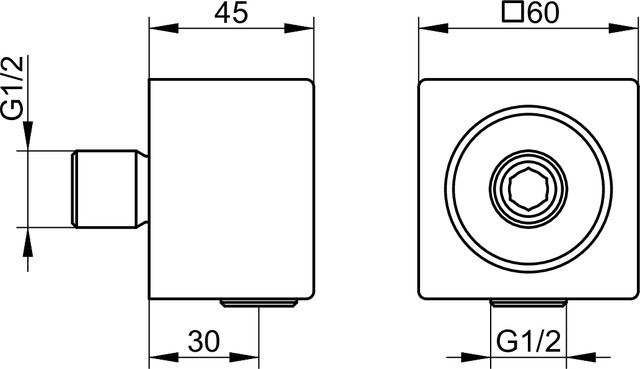 Соединение-вывод для шланга с обратным клапаном KEUCO EDITION 11 51147 010000 Хром