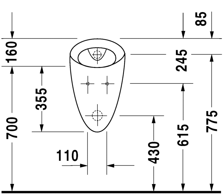 Писсуар Duravit Starck 1 0834320000 без мушки