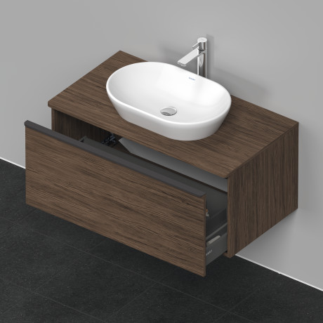 Тумба подвесная под раковину DURAVIT D-Neo DE494802121 1000 мм х 550 мм, с 1 выдвижным ящиком и консолью, орех тёмный