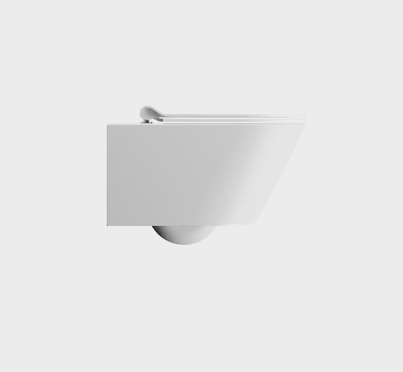 Унитаз подвесной GSI KUBE X 9413FR509 550 мм х 360 мм, c Genius Flush, с крепежом, цвет Белый матовый