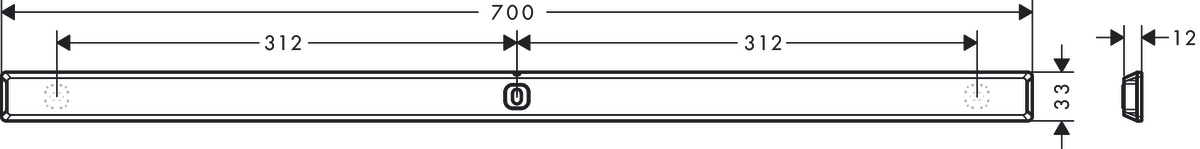 Штанга для душа HANSGROHE WallStoris 27904670 700 мм, матовый чёрный