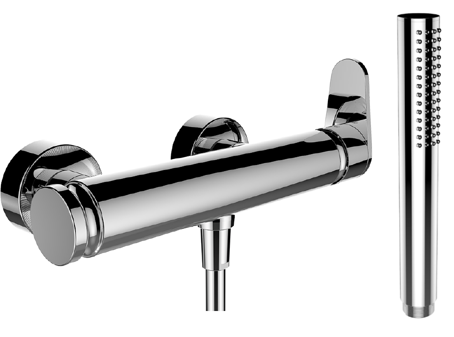 Душевая  лейка  LAUFEN  TwinStick   3.6198.2.004.125.1 цилиндрическая,  1 тип струи, хром, с RubiClean