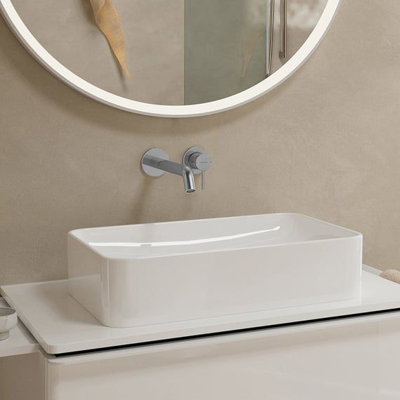 Настенный однорычажный смеситель для раковины HANSGROHE TECTURIS S 73351000 излив 225 мм, с EcoSmart+, цвет Хром