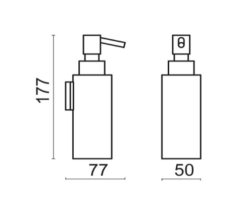 Дозатор подвесной BOSSINI Quadro Line V50209.030 цвет Хром