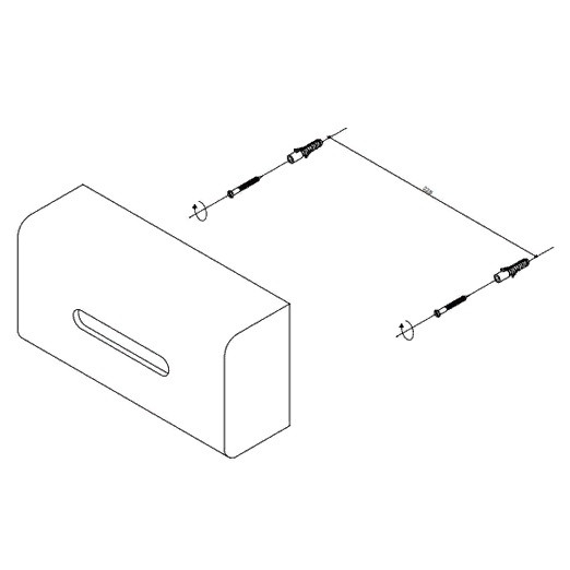 Контейнер для салфеток настольный/настенный  DECOR WALTHER  STONE KB   0971954   8 X 26 X13,5 см, композит белый матовый