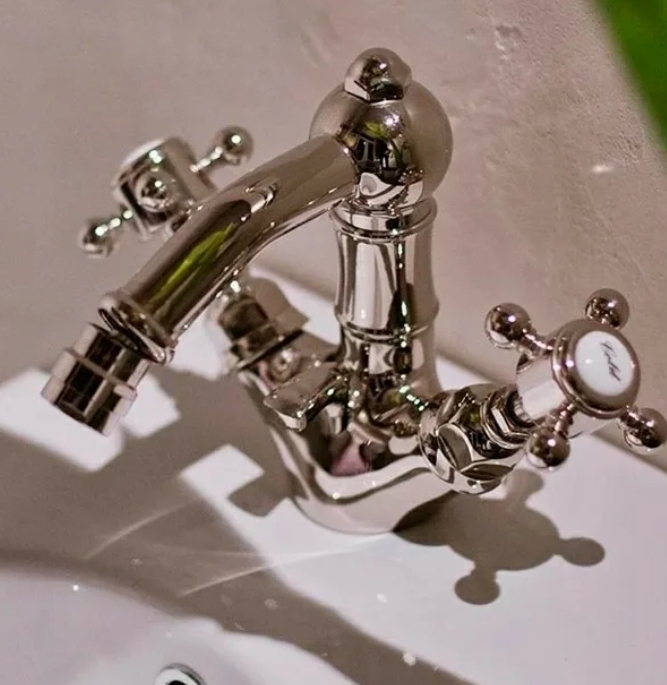 Смеситель двухвентильный для биде NICOLAZZI TRADIZIONALE 1434CR18 с вентилями DAMES ANGLAISES, хром