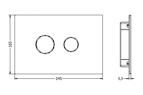 Клавиша смыва ARTCERAM INOX 714 714.000.BS 245 мм х 165 мм, 2 режима, нержавеющая сталь, цвет Steel