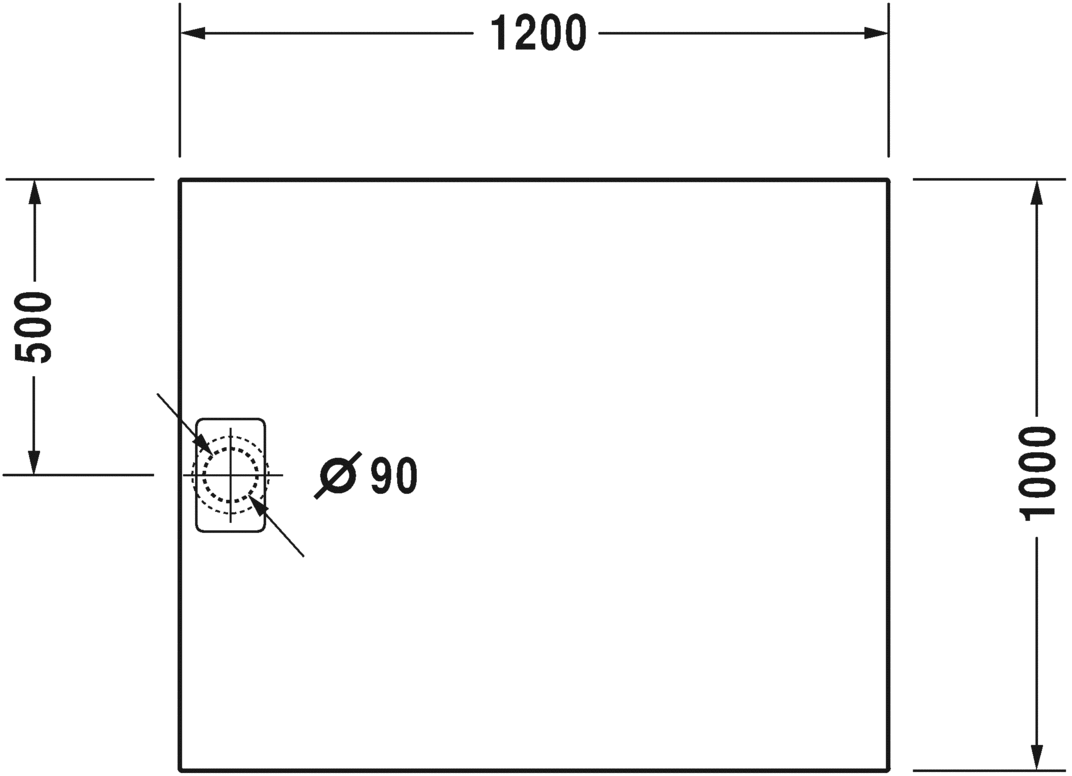 Душевой поддон DURAVIT Stonetto 720168180000000 1200 мм х 1000 мм, бетон