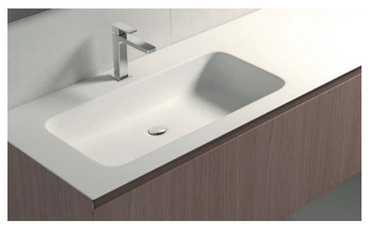 Раковина со столешницей BMT IKON RAGGIATA 870 811 124 01.4 R    1240х22х502 мм, с отверстием под смеситель, белый матовый
