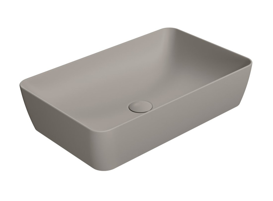 Раковина накладная GSI NUBES 903605 600 мм х 380 мм, без отверстия под смеситель, цвет Tortora Matte