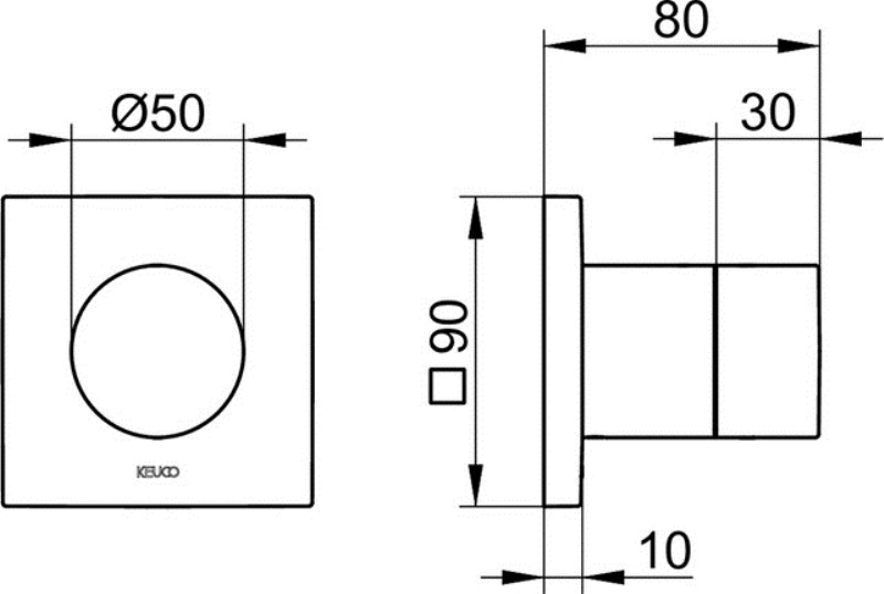 Переключатель на 2 потребителя Keuco IXMO 59556 010002  хром