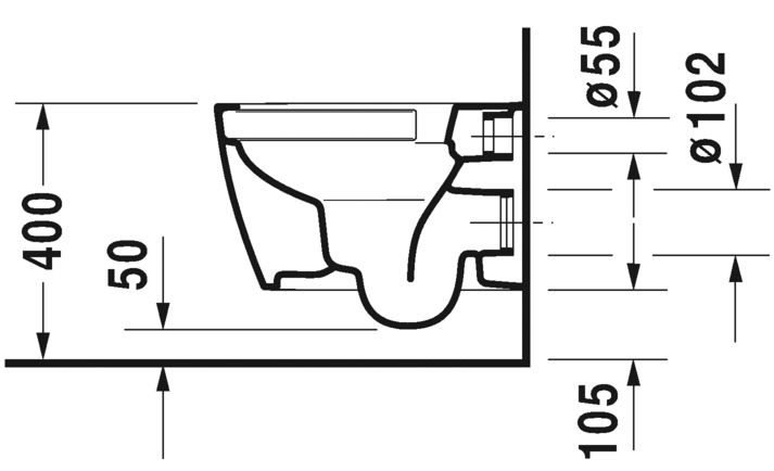 Унитаз подвесной Duravit Me by Starck Rimless 25300900001 с вертикальным смывом, безободковый, с креплением Durafix, с покрытием WonderGliss, белый