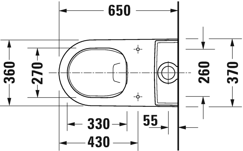 Унитаз напольный Duravit White Tulip 2197092000 650 мм х 370 мм, с вертикальным смывом, с HygieneFlush, Vario, с креплением, с покрытием HygieneGlaze, белый