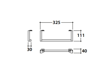 Полотенцедержатель боковой GLOBO MODE ME001YAR 325 мм, чёрный матовый