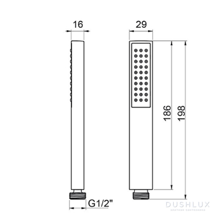 Ручной душ цилиндрической формы ALMAR EasyBrass hand shower E082091.HB цвет Латунь брашированная