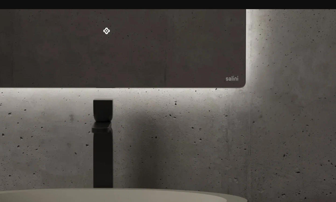 Зеркало с LED - подсветкой и подогревом SALINI OMBRA 27M011090BH 25х1000х900мм, с сенсорным включателем, цвет Серый