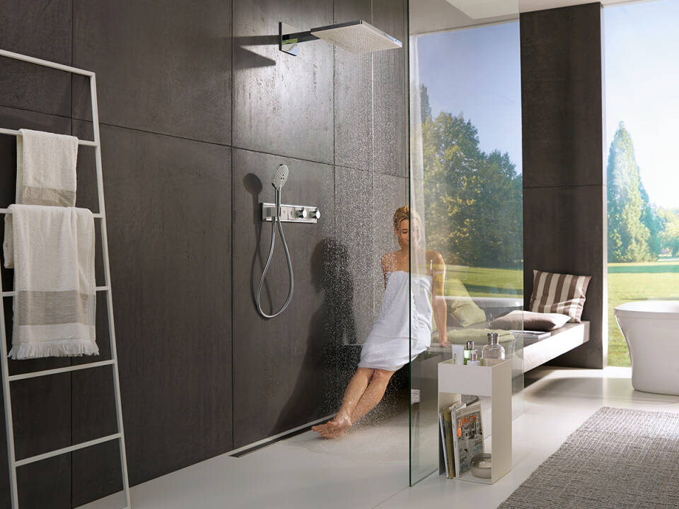 Термостат для душа Hansgrohe RainSelect 15380140 2 потребителя, цвет Шлифованная бронза