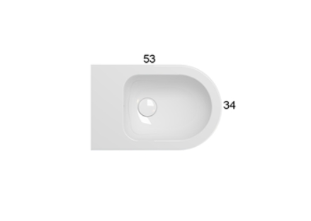 Биде подвесное GLOBO MODE MES09BI 340 мм х 530 мм, с отверстием под смеситель, с креплением, белый глянцевый