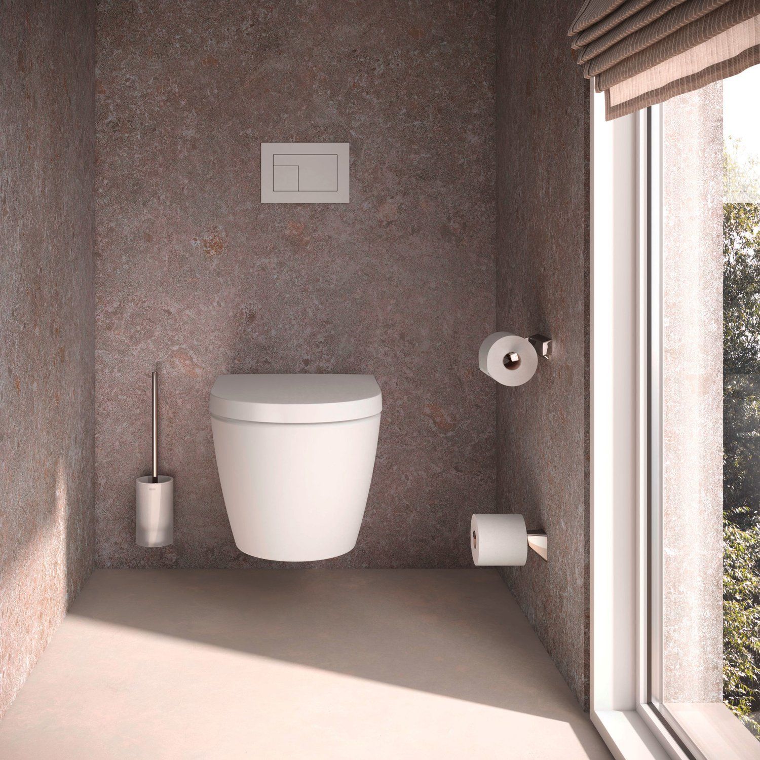 Держатель туалетной бумаги открытой формы KEUCO AVENO 14662 010000 с роликовым тормозом, с клеевым комплектом, цвет Хром