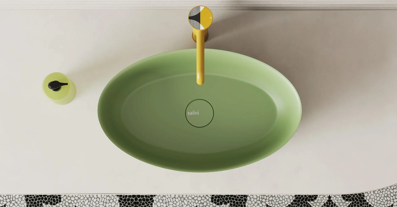 Раковина накладная овальная SALINI ALDA 01 110621M 580х350х150мм, S-Stone, без донного клапана, цвет Белый матовый