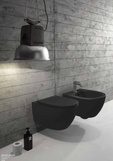 Унитаз подвесной безободковый GLOBO 4ALL MDS03BI 360 мм х 540 мм, с креплением, белый глянцевый