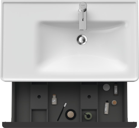 Тумба подвесная под раковину DURAVIT D-Neo DE425504949 784 мм х 452 мм, с одним выдвижным ящиком, графит матовый